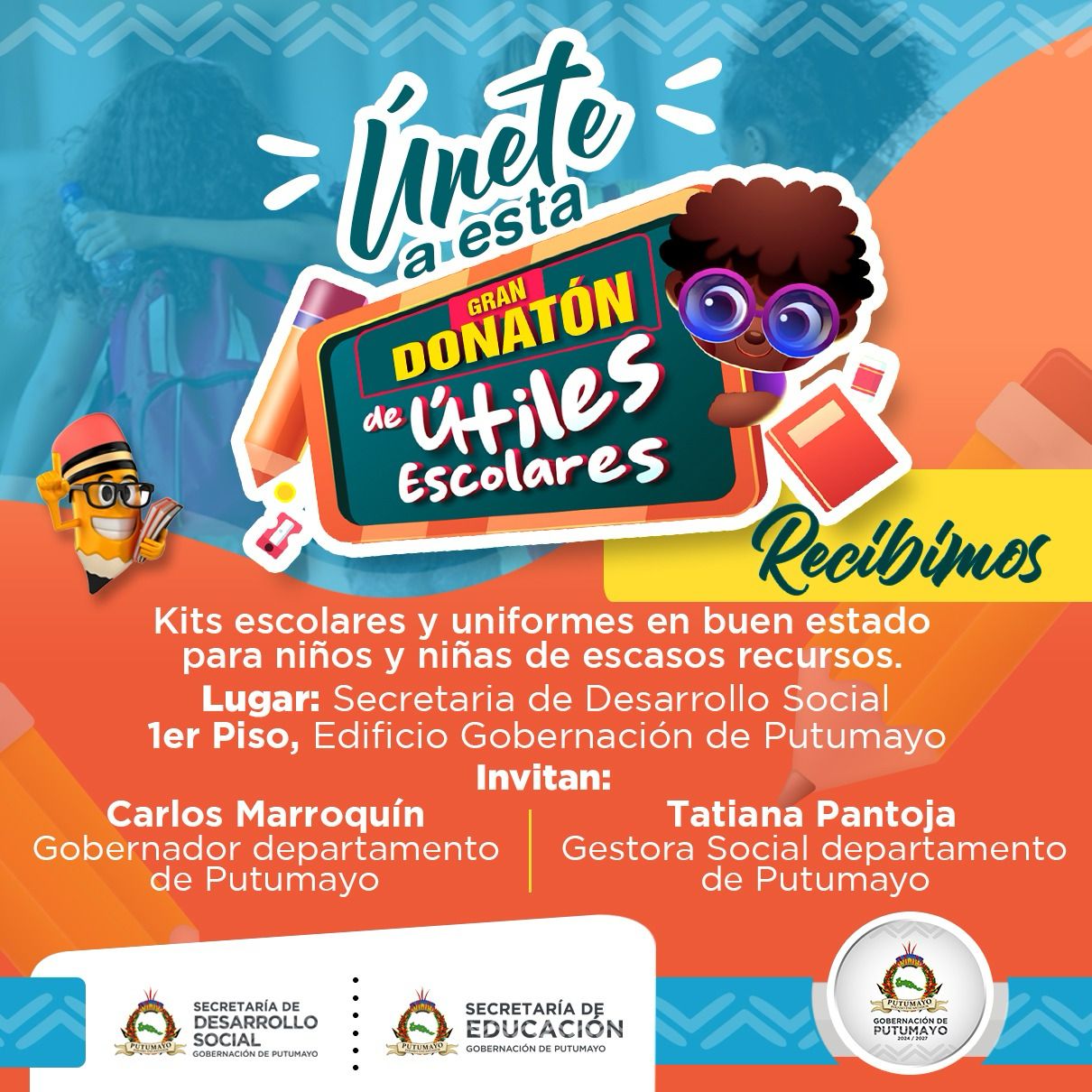 Gran donatón de útiles escolares para niños de escasos recursos